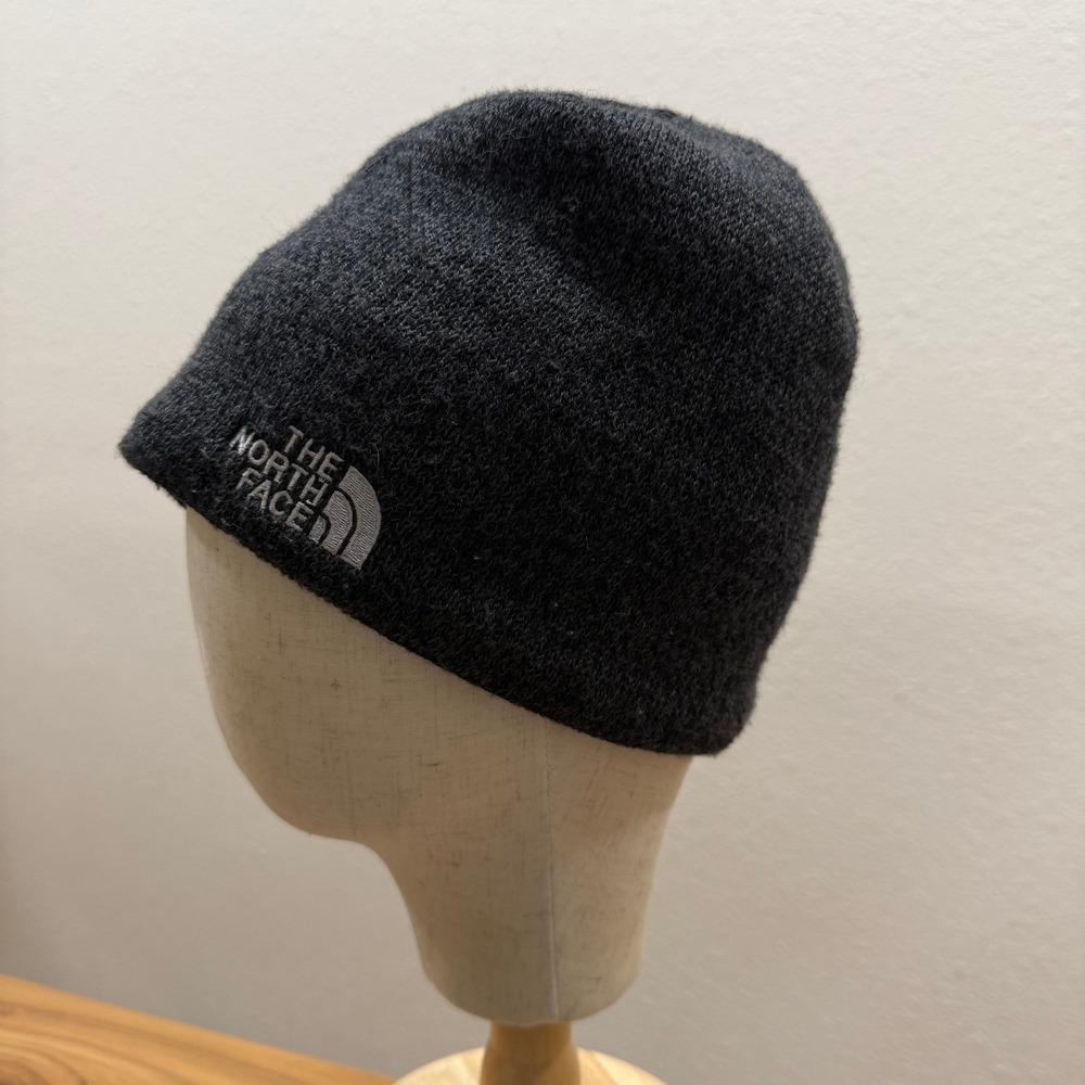 The North Face Wool Blend Charcoal Gray Fleece  Beanie Hat Unisex One Size